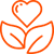 Icon of a heart integrated with a leaf design, representing health and wellness.