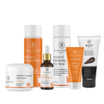 Vitamin C and Hyaluronic Acid Natural Clarifying Deluxe Face Kit + SPF 50 Sunscreen + Charcoal Mask
