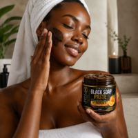 African Black Soap Paste with Vitamin C – 125ml - Image 4