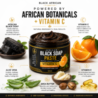 African Black Soap Paste with Vitamin C – 125ml - Image 2