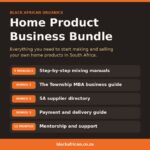 Black African Home Product Business Bundle: mixing manuals, business guides and 12 months of mentorship
